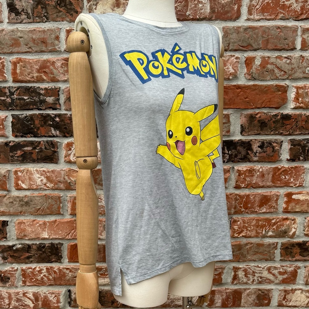 Grey Pikachu Pokémon brand muscle tee / S / Excellent condition - Picture 4 of 11